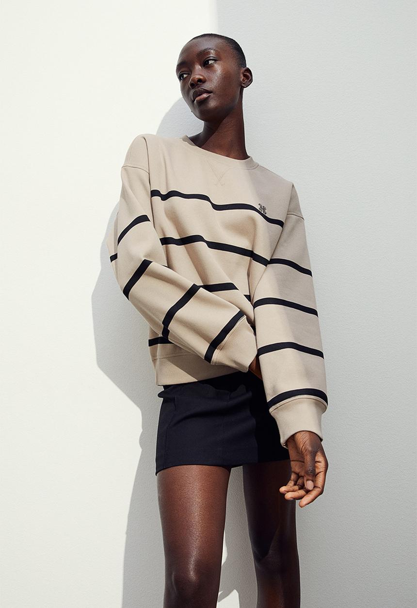 H&M - Sweatshirt - beige/striped