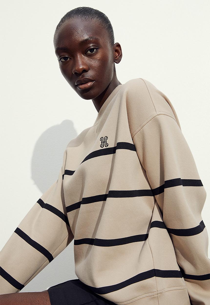H&M - Sweatshirt - beige/striped