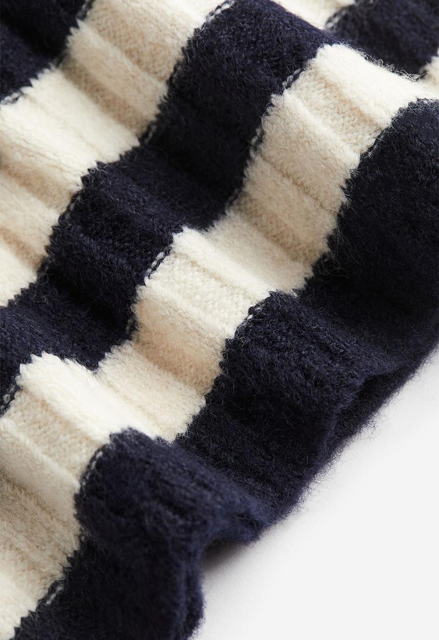 H&M - Rib-knit jumper - navy blue striped