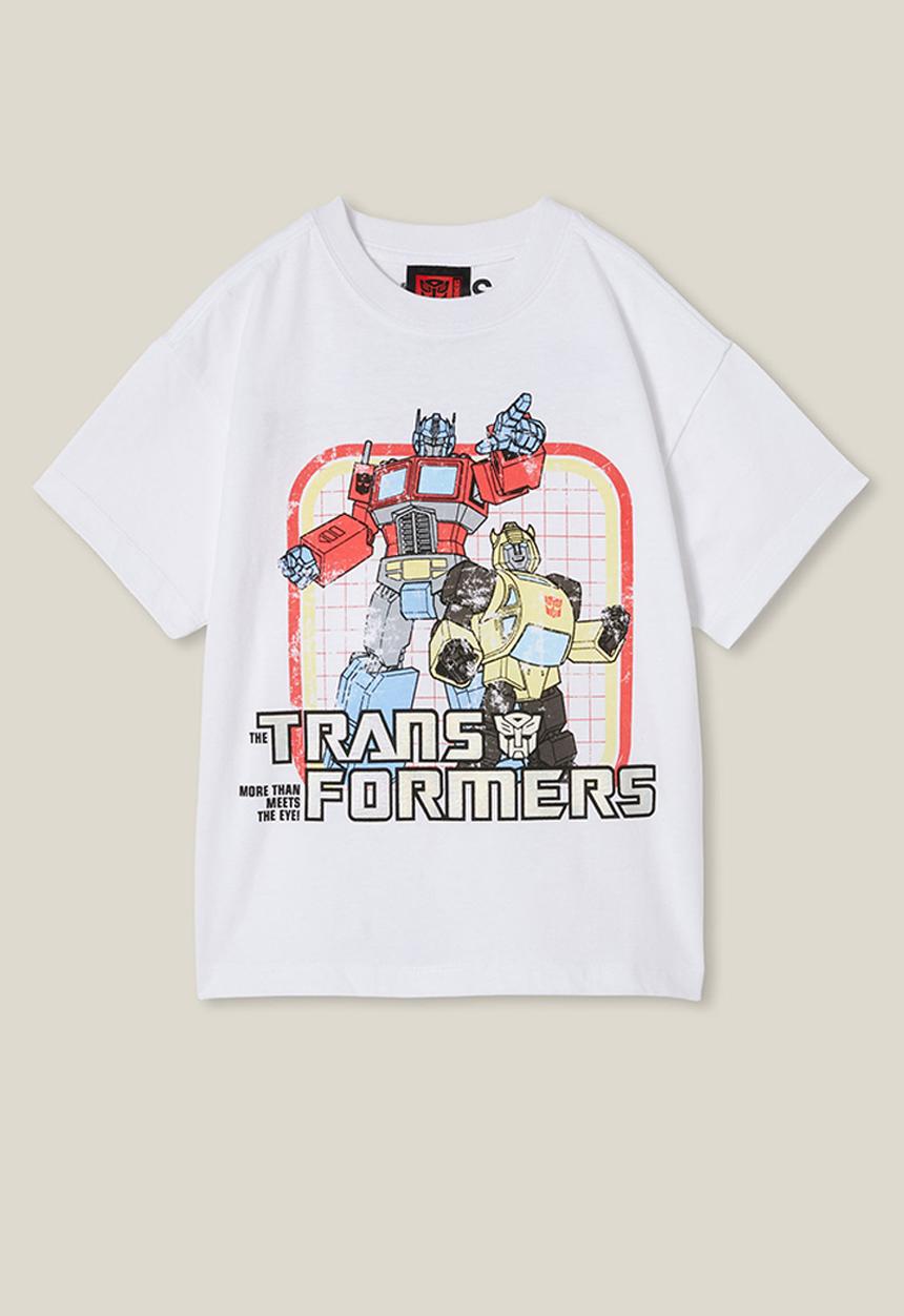 Cotton On - License drop shoulder short sleeve tee - lcn has white/transformers