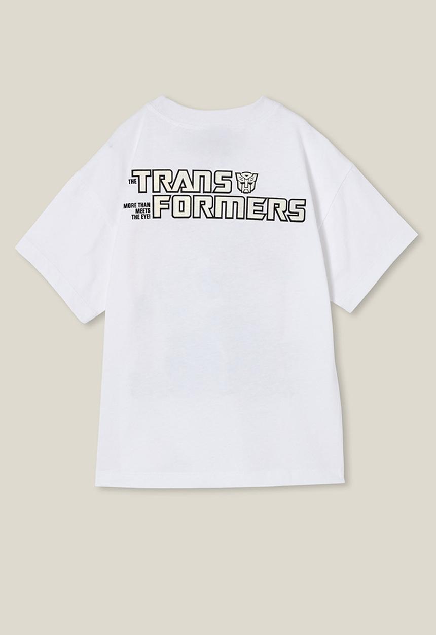 Cotton On - License drop shoulder short sleeve tee - lcn has white/transformers