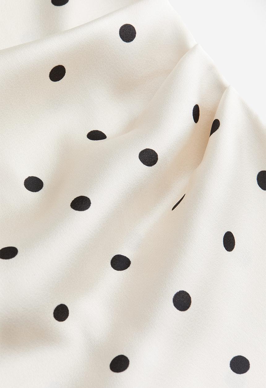 H&M - Satin blouse - white/spotted