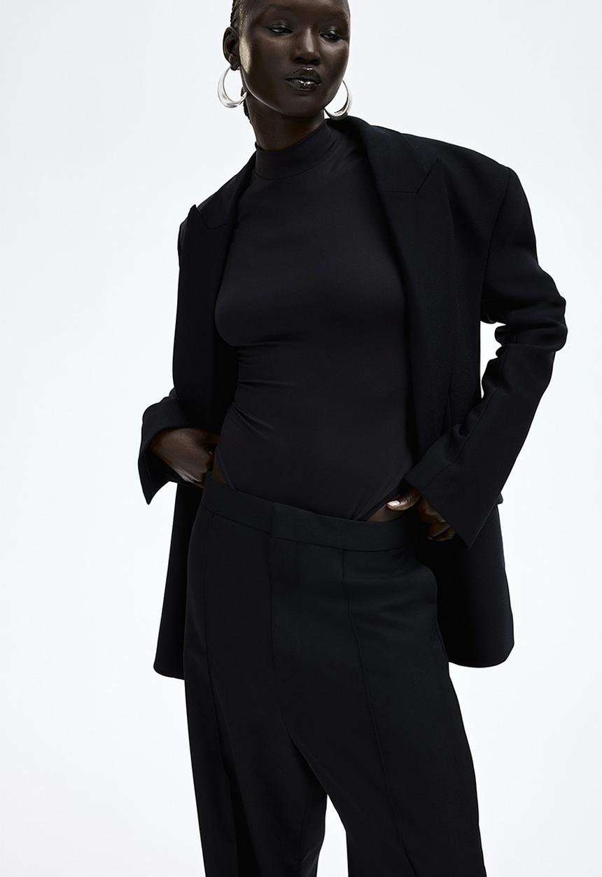 H&M - Turtleneck thong body - black