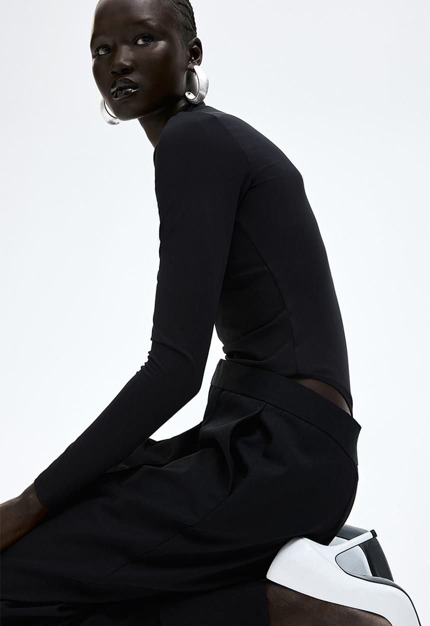 H&M - Turtleneck thong body - black