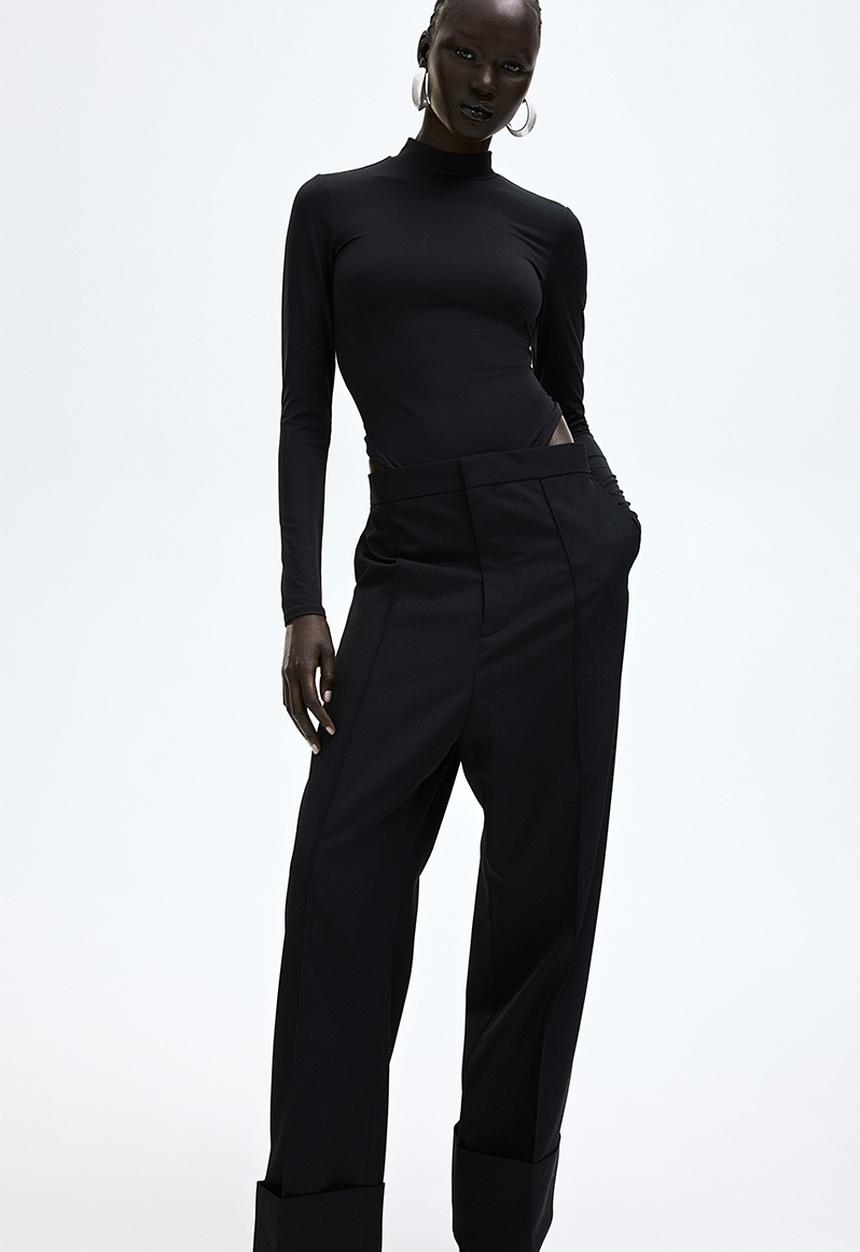 H&M - Turtleneck thong body - black