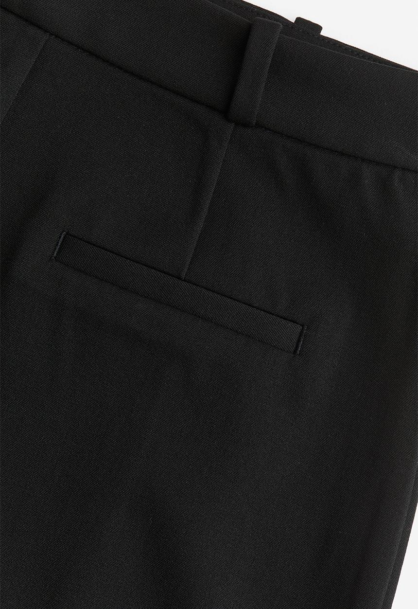 H&M - Slit-hem twill skirt - black