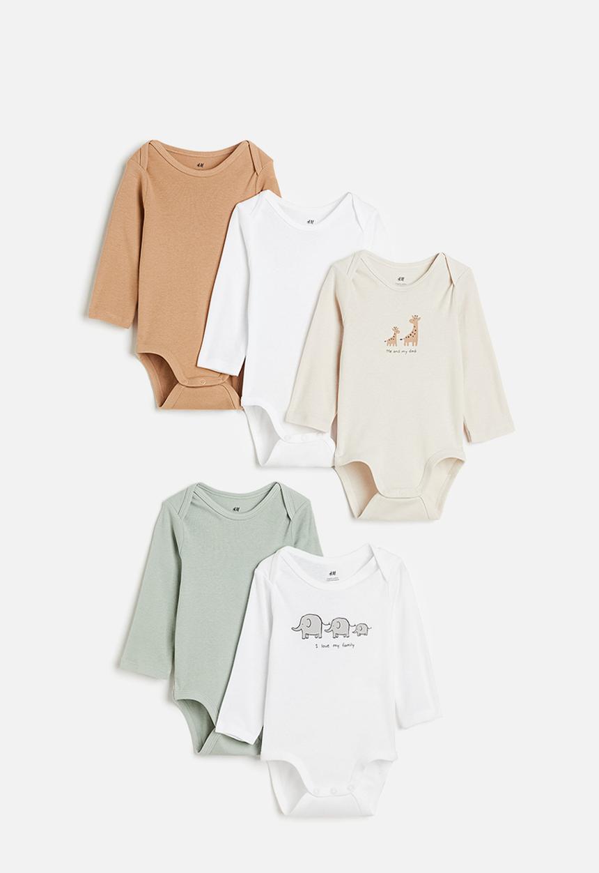 H&M - 5-pack long-sleeved bodysuits - multi