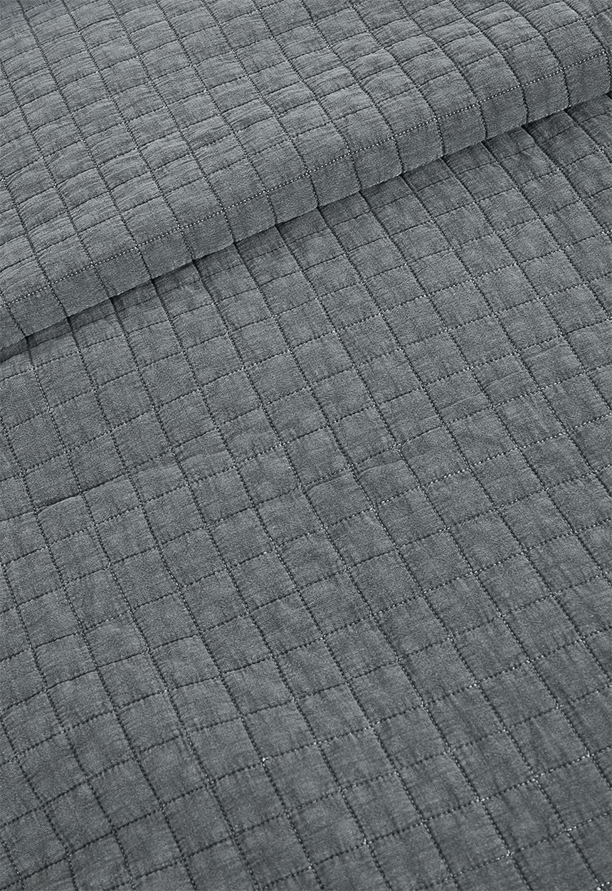 Sixth Floor - Cotton Stone Wash Bed Quilt - Charcoal