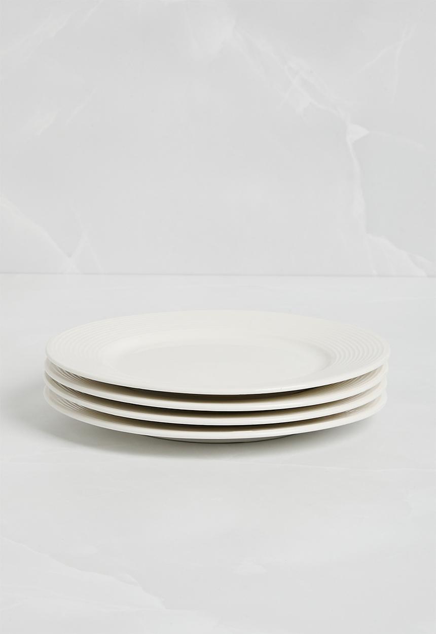 Sixth Floor - Lines side plate set of 4 - White