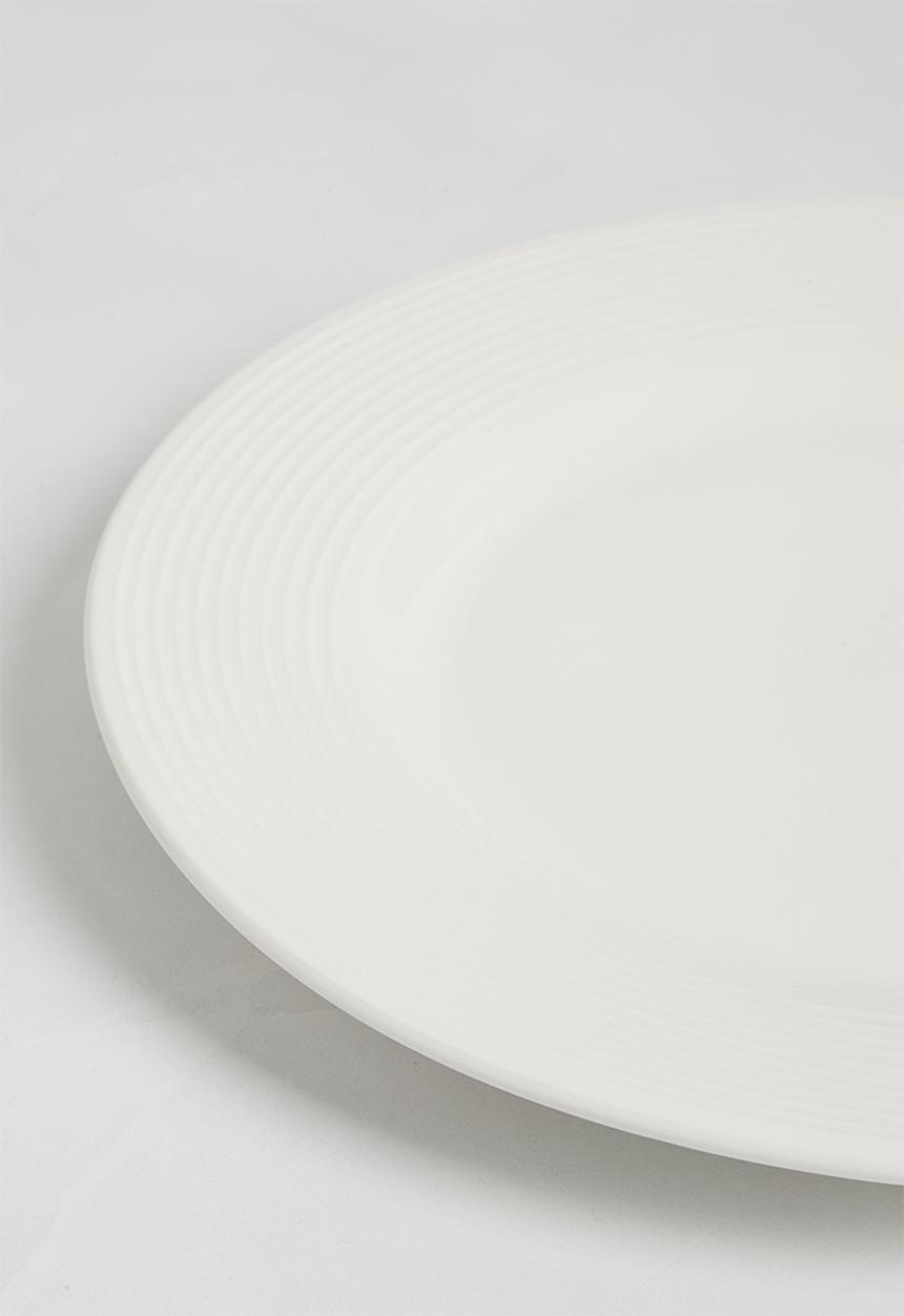 Sixth Floor - Lines dinner plate set of 4 - White