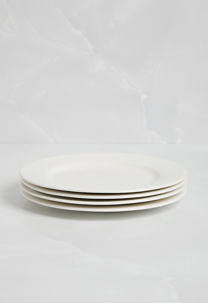 Sixth Floor - Lines dinner plate set of 4 - White