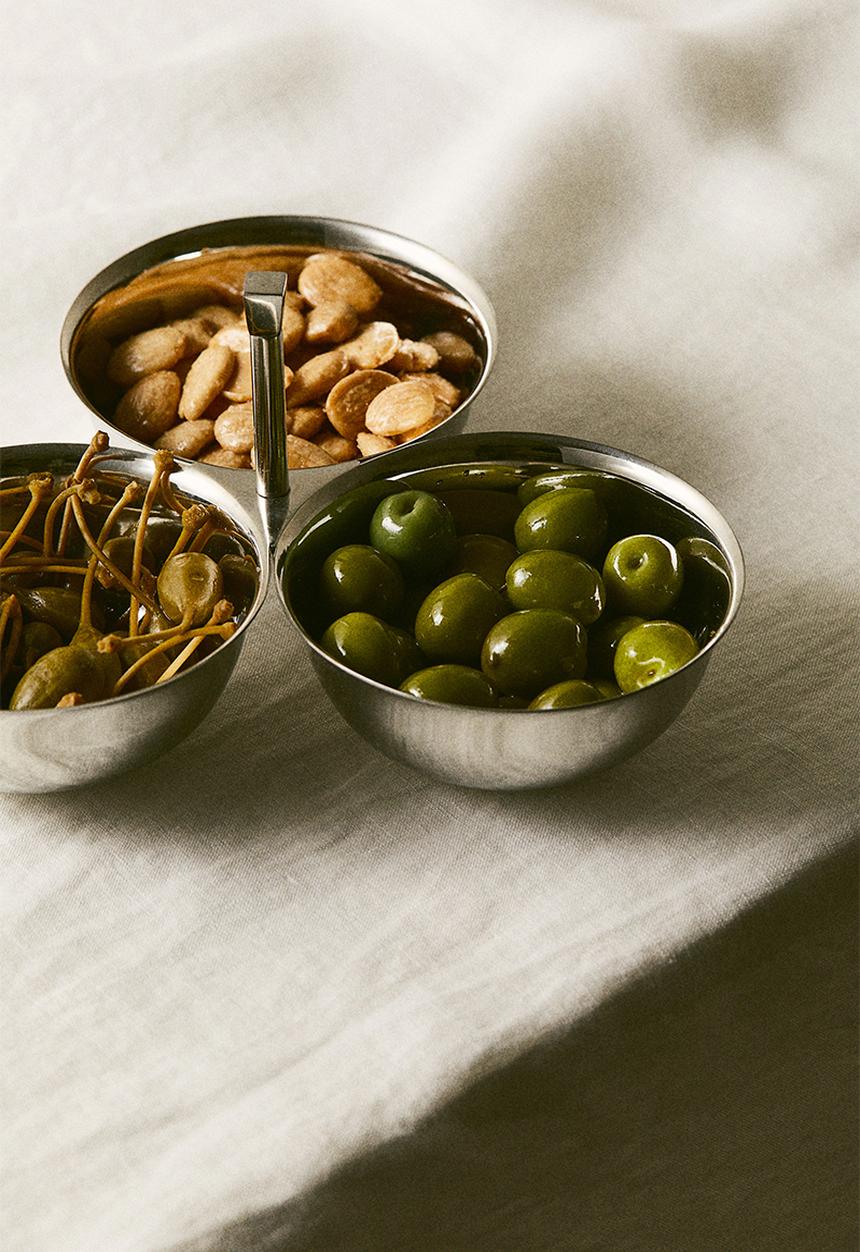 H&M - Three-sectioned metal bowl - silver