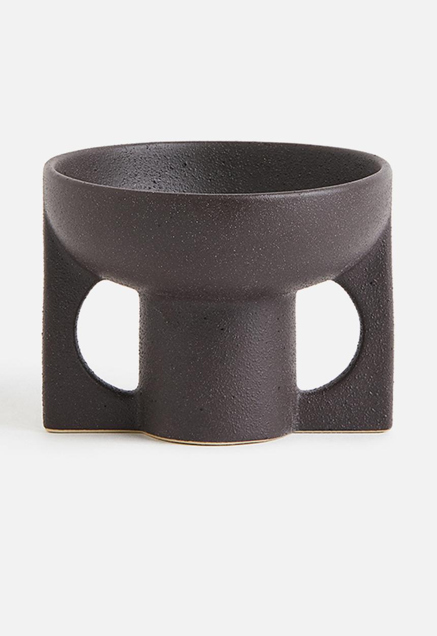 H&M - Stoneware candle holder - dark brown