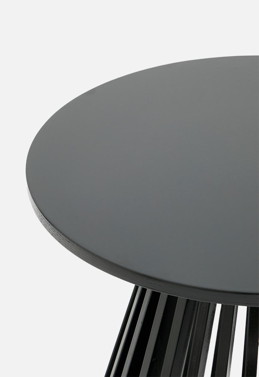 Native Decor - Birch ribbed side table - black