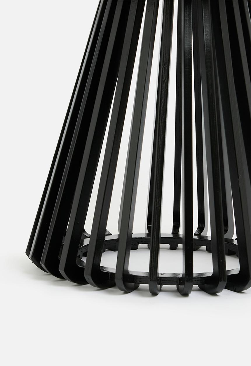 Native Decor - Birch ribbed side table - black