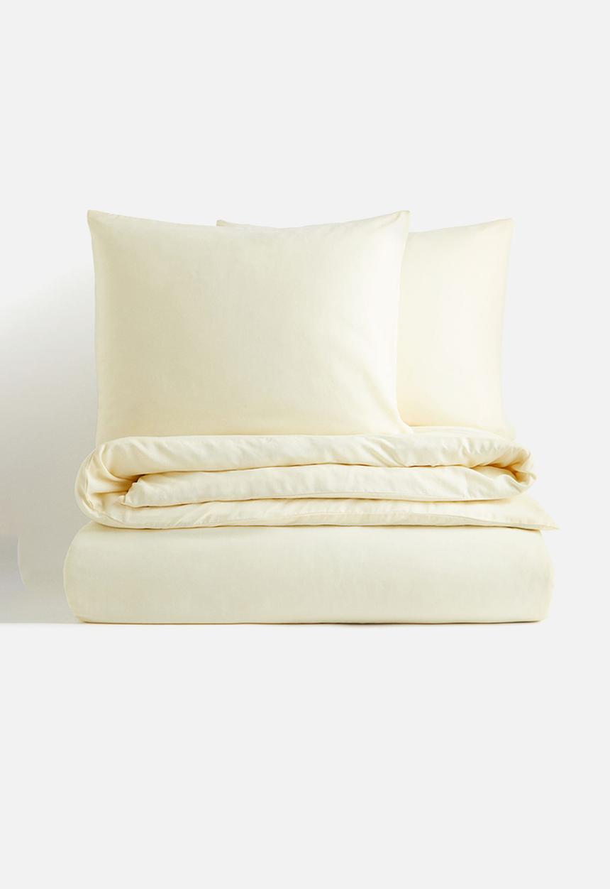 H&M - Double/king duvet cover set - light yellow