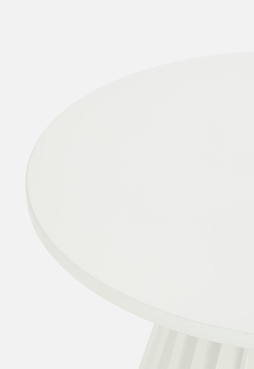 Native Decor - Birch ribbed side table - white