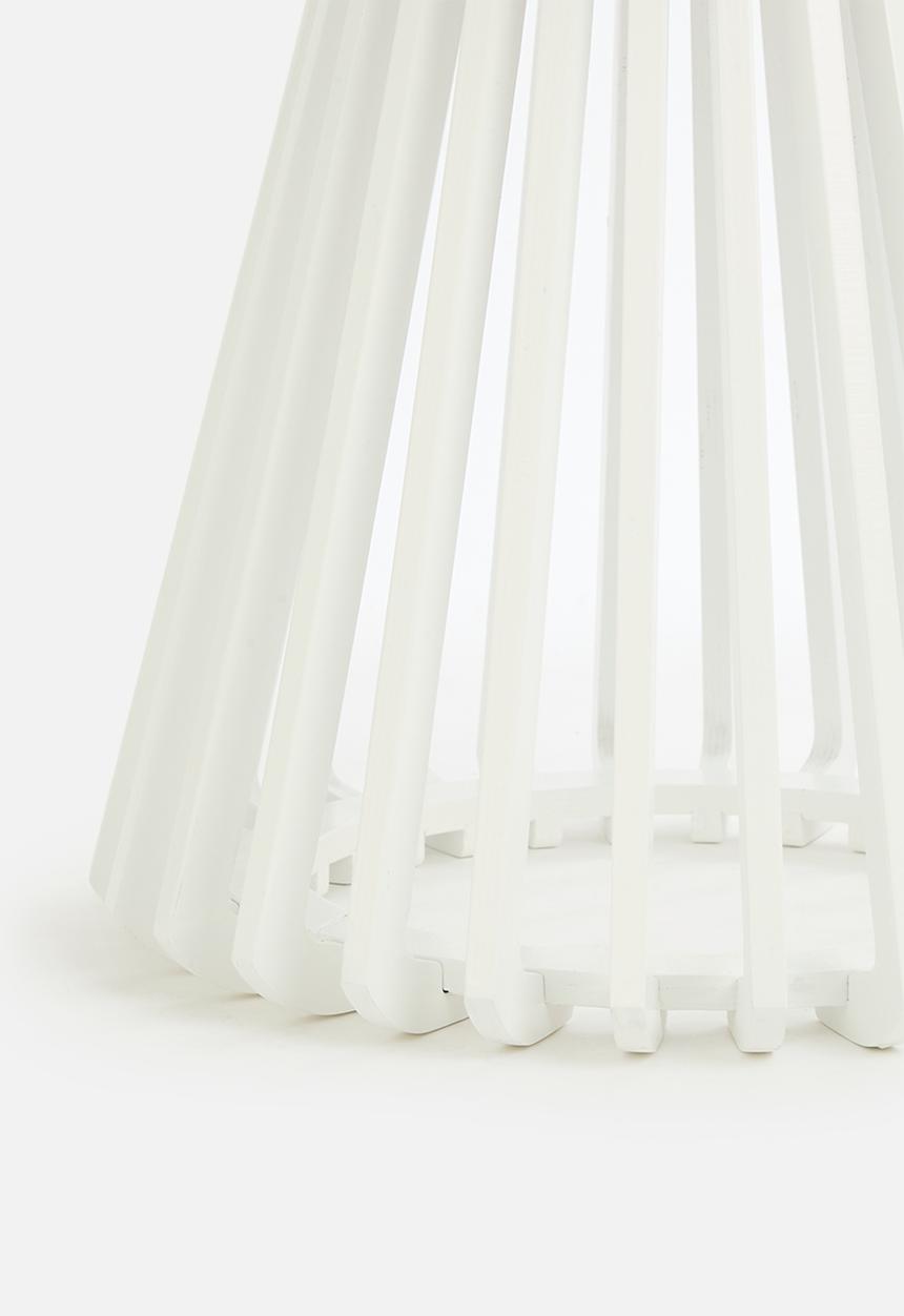 Native Decor - Birch ribbed side table - white