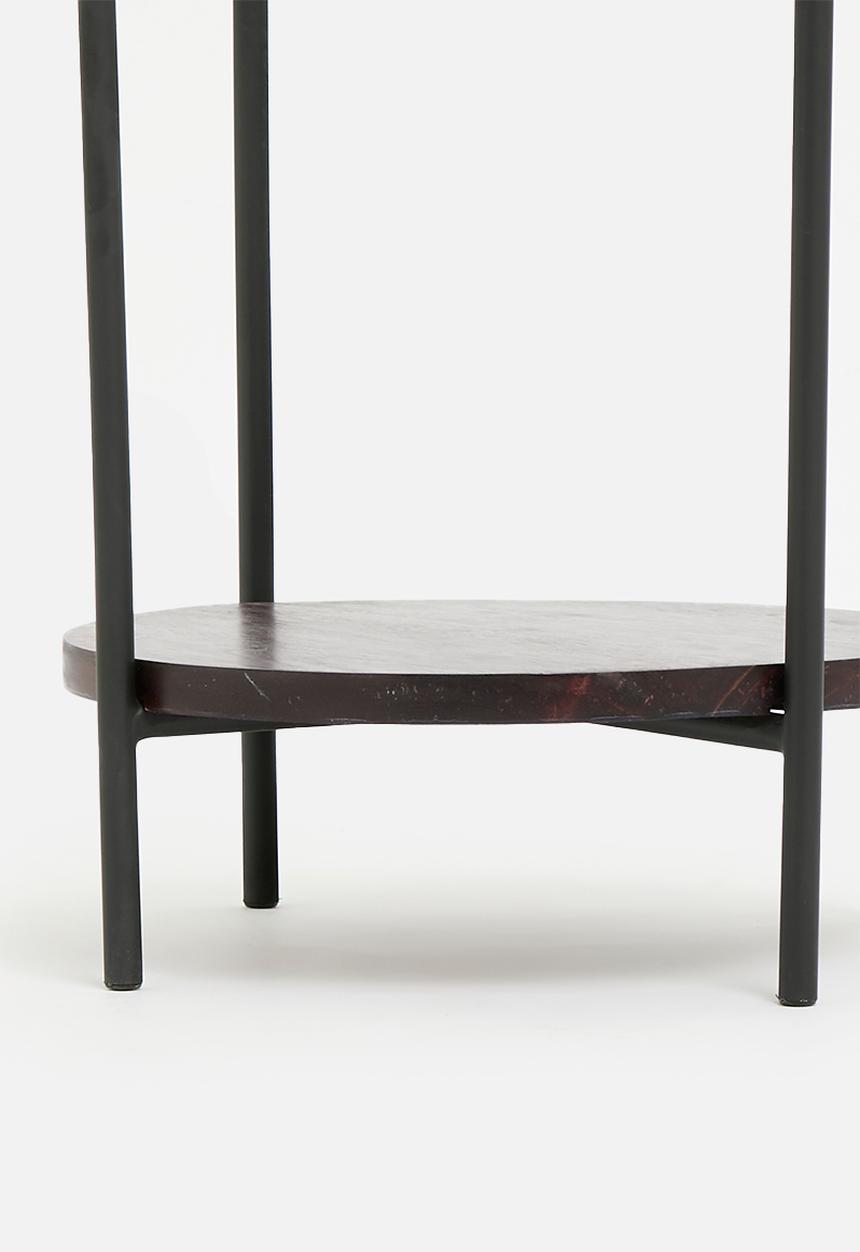 Native Decor - Fluted glass side table - black
