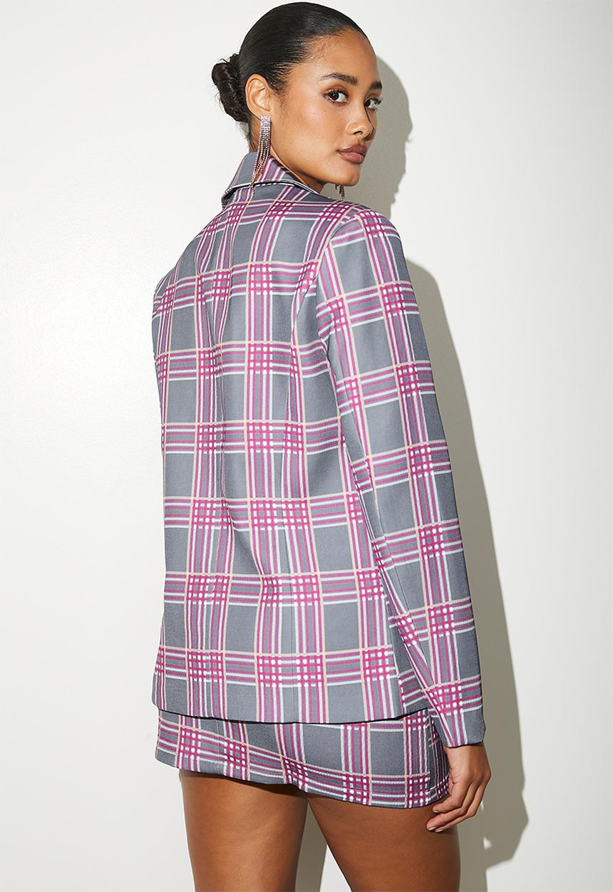 VELVET - Co-ord printed blazer - gothic check