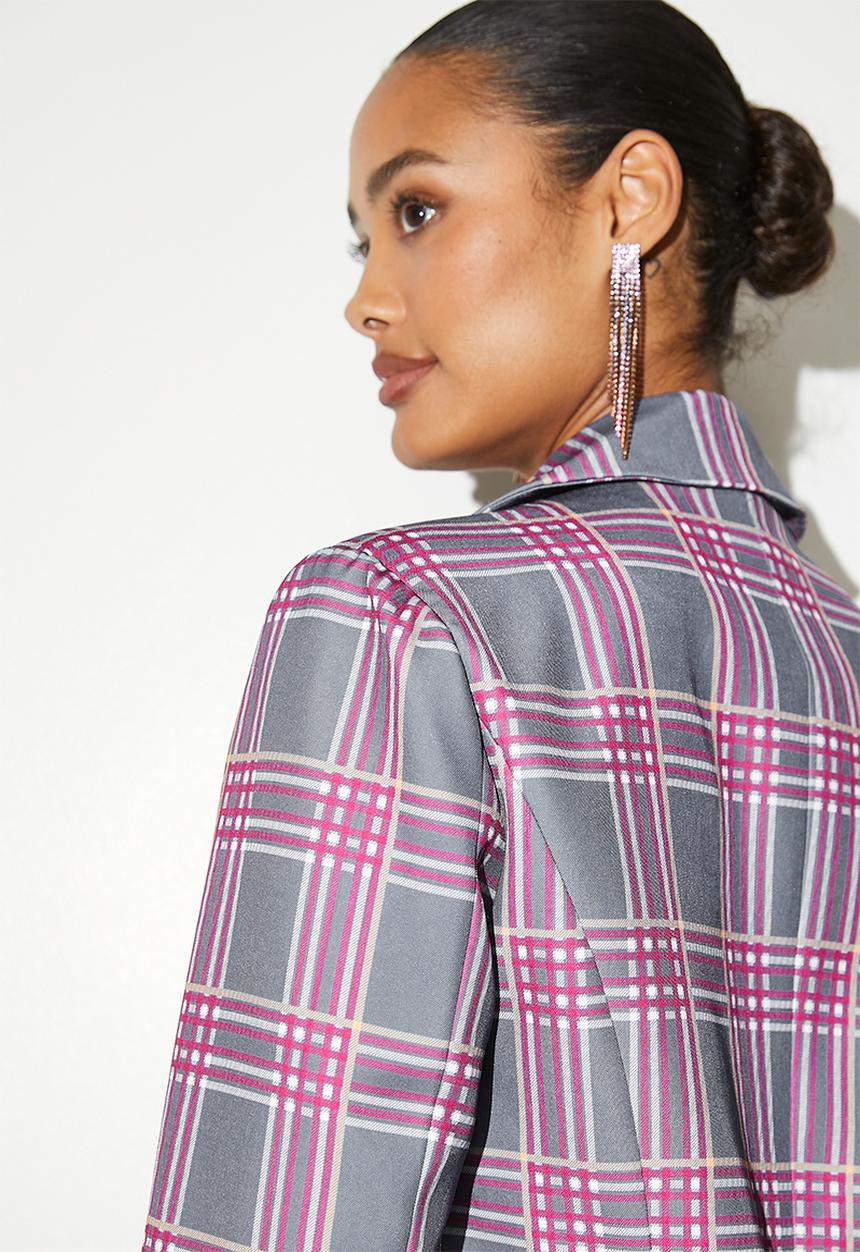VELVET - Co-ord printed blazer - gothic check