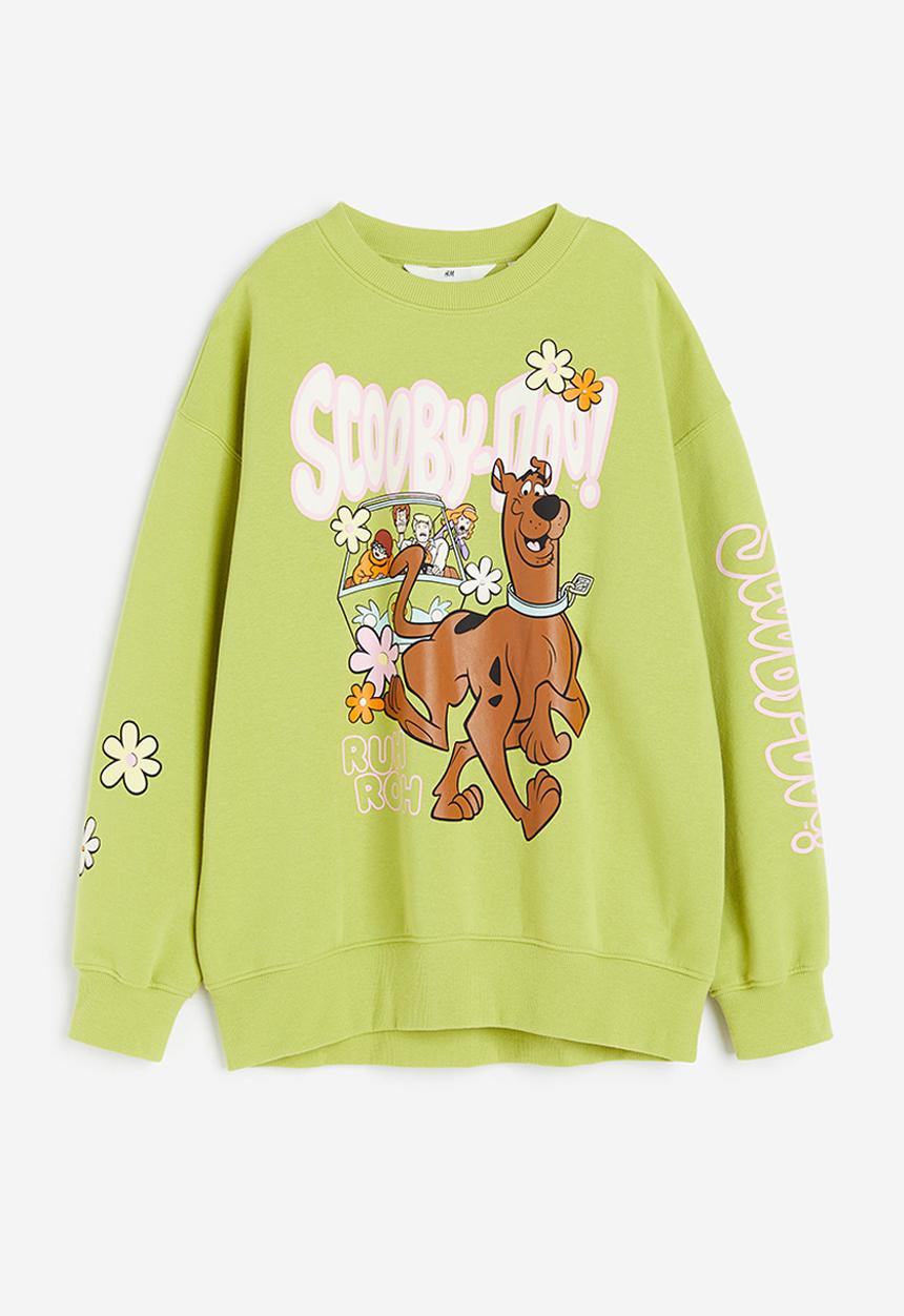 H&M - Oversized sweatshirt - lime green scooby-doo