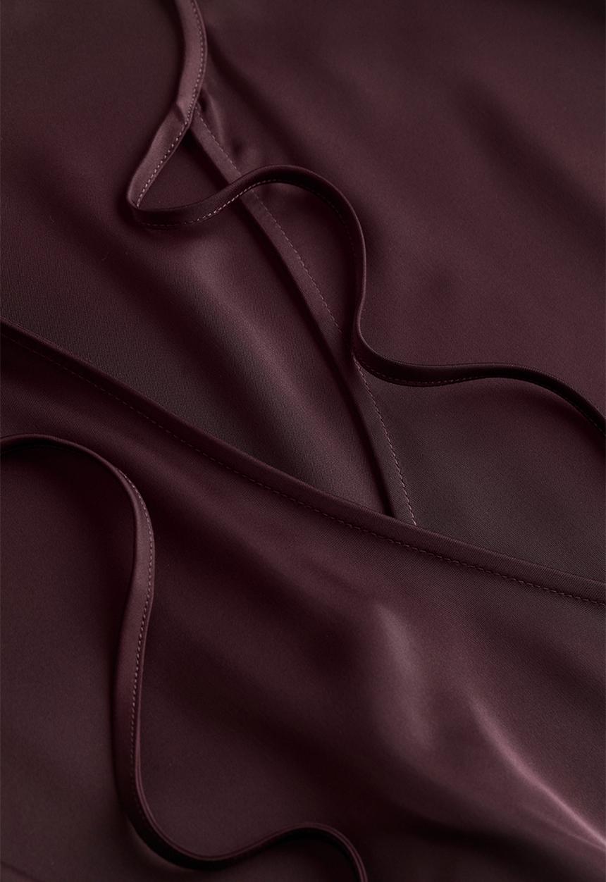 H&M - Cropped wrap blouse - burgundy