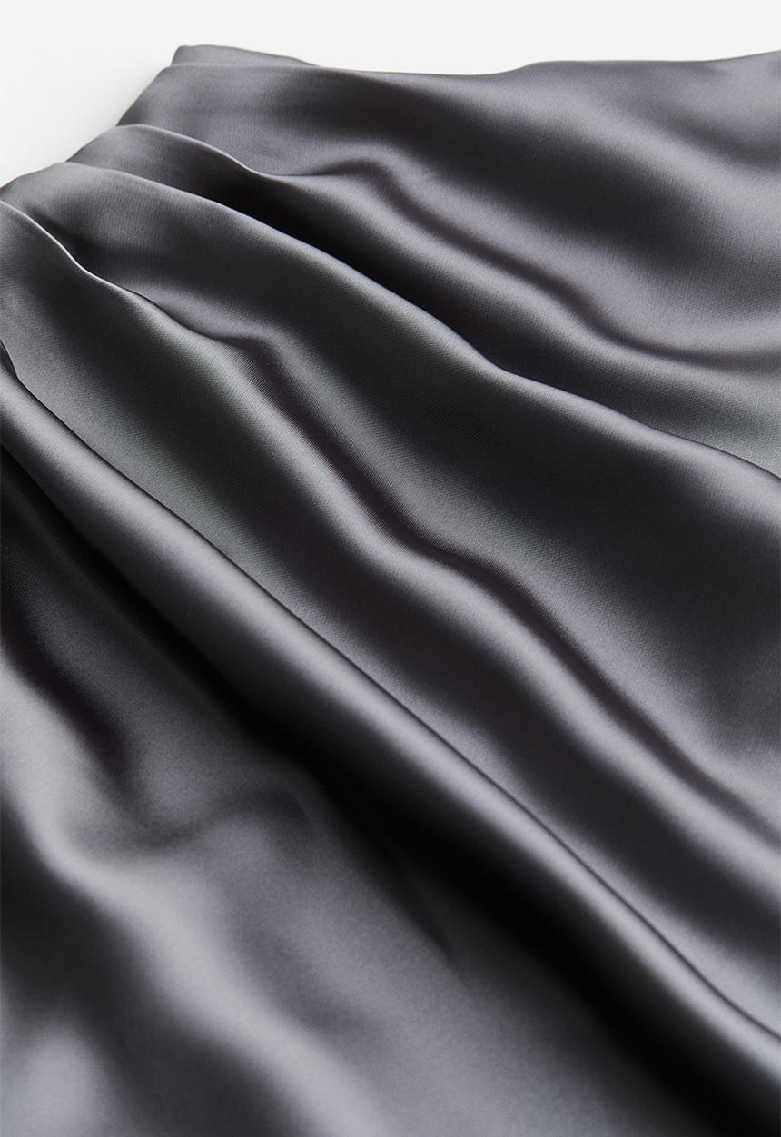 H&M - Draped satin blouse - grey