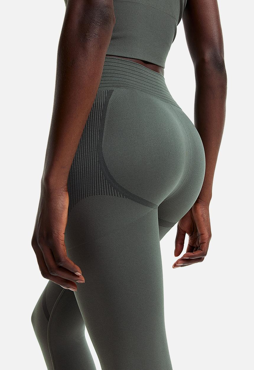 H&M - Drymove™ seamless shaping sports tights - dark sage green