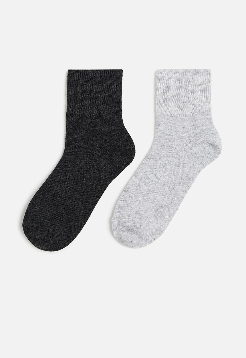 H&M - 2-pack socks - grey/black