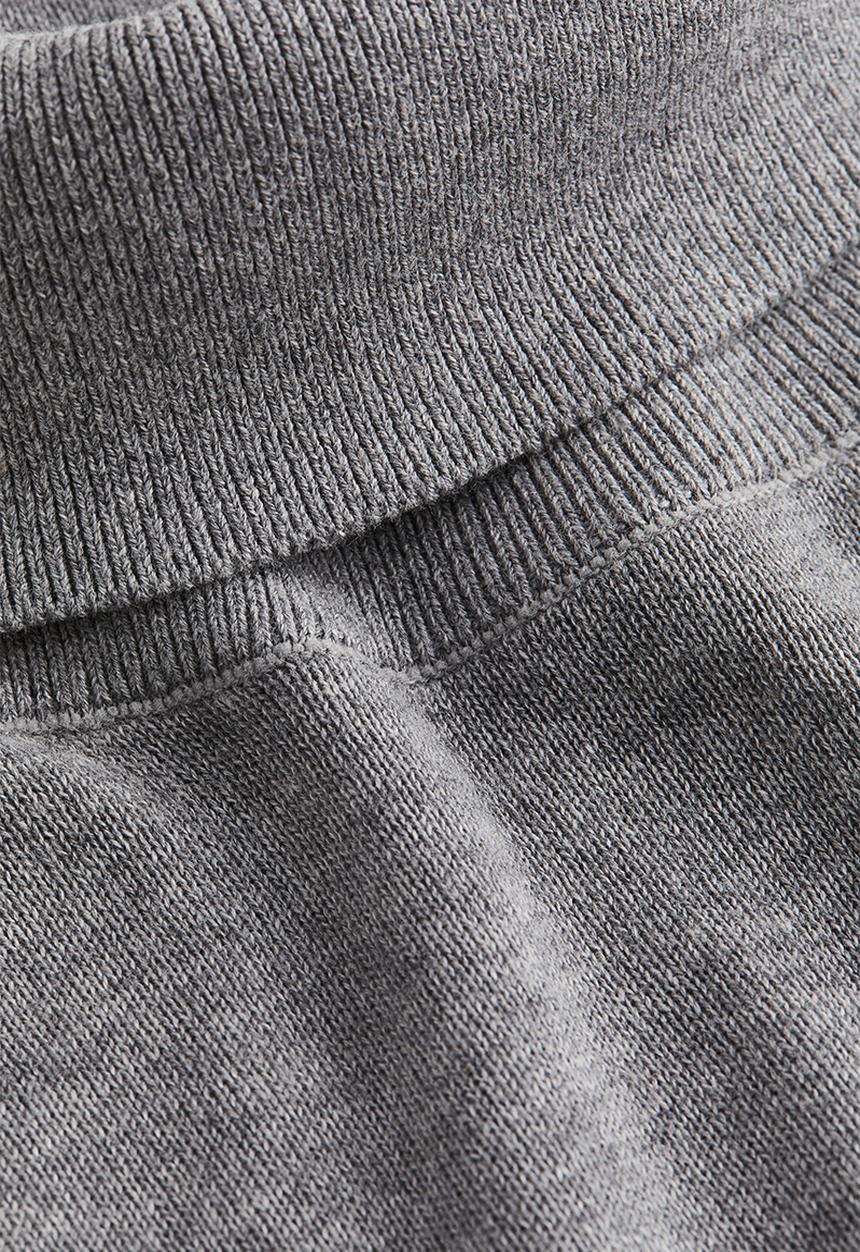 H&M - Slim fit fine-knit polo-neck jumper - grey marl