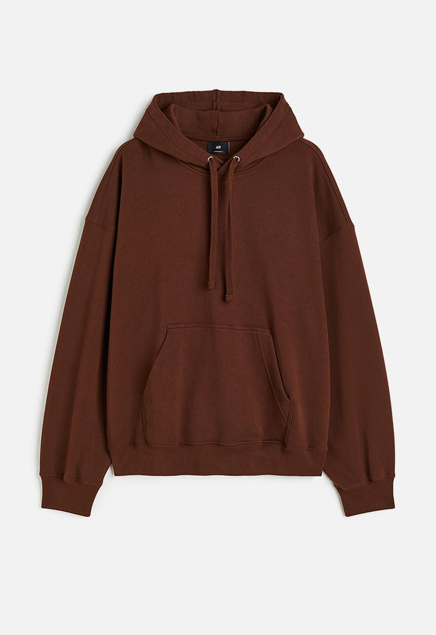 H&M - Oversized fit cotton hoodie - brown