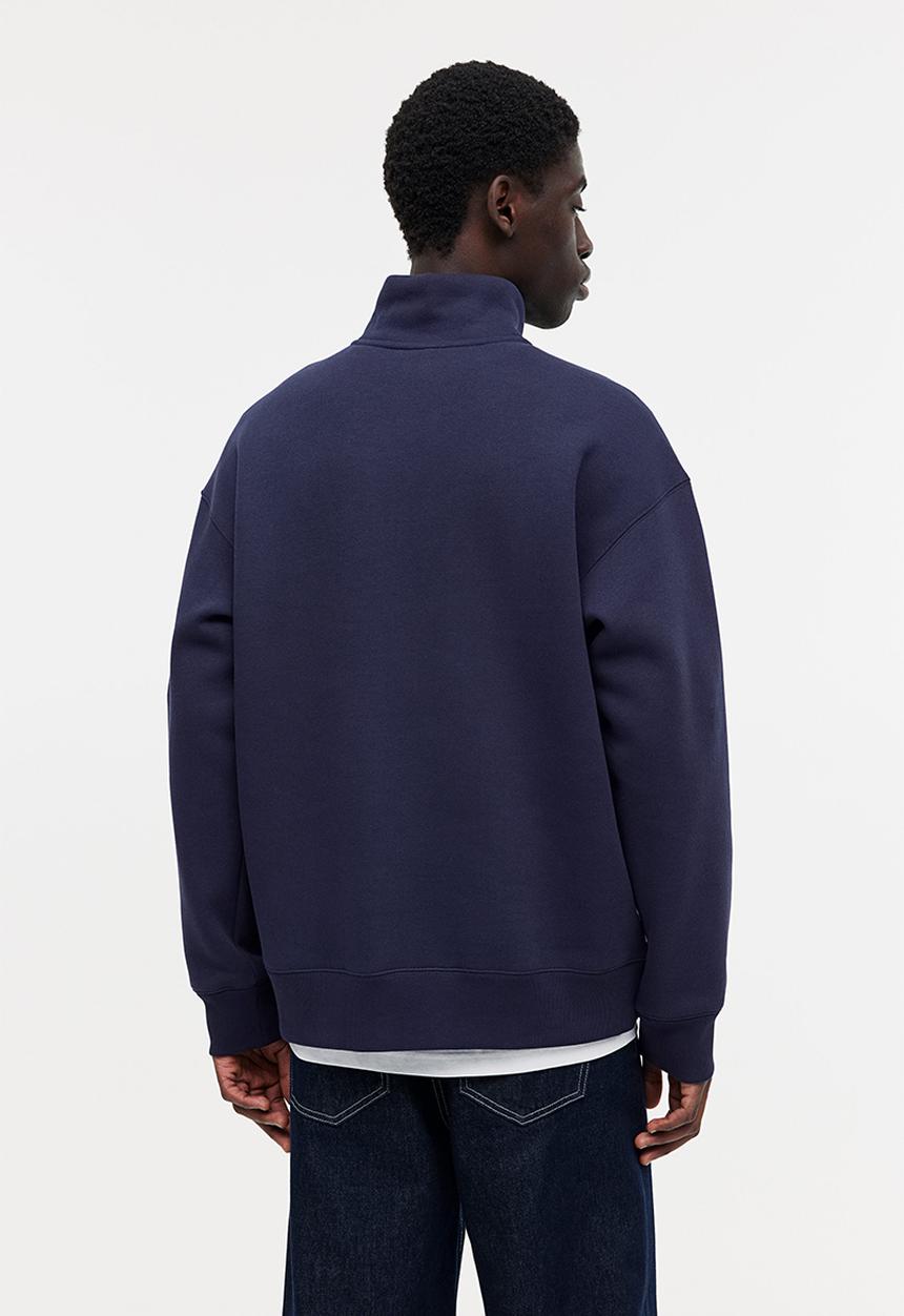 H&M - Relaxed fit zip-top sweatshirt - dark blue/keith haring