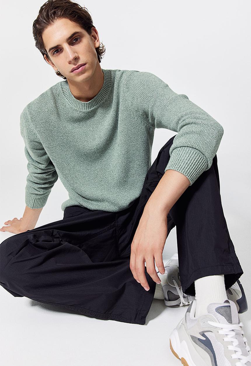 H&M - Regular fit cotton jumper - dusty green