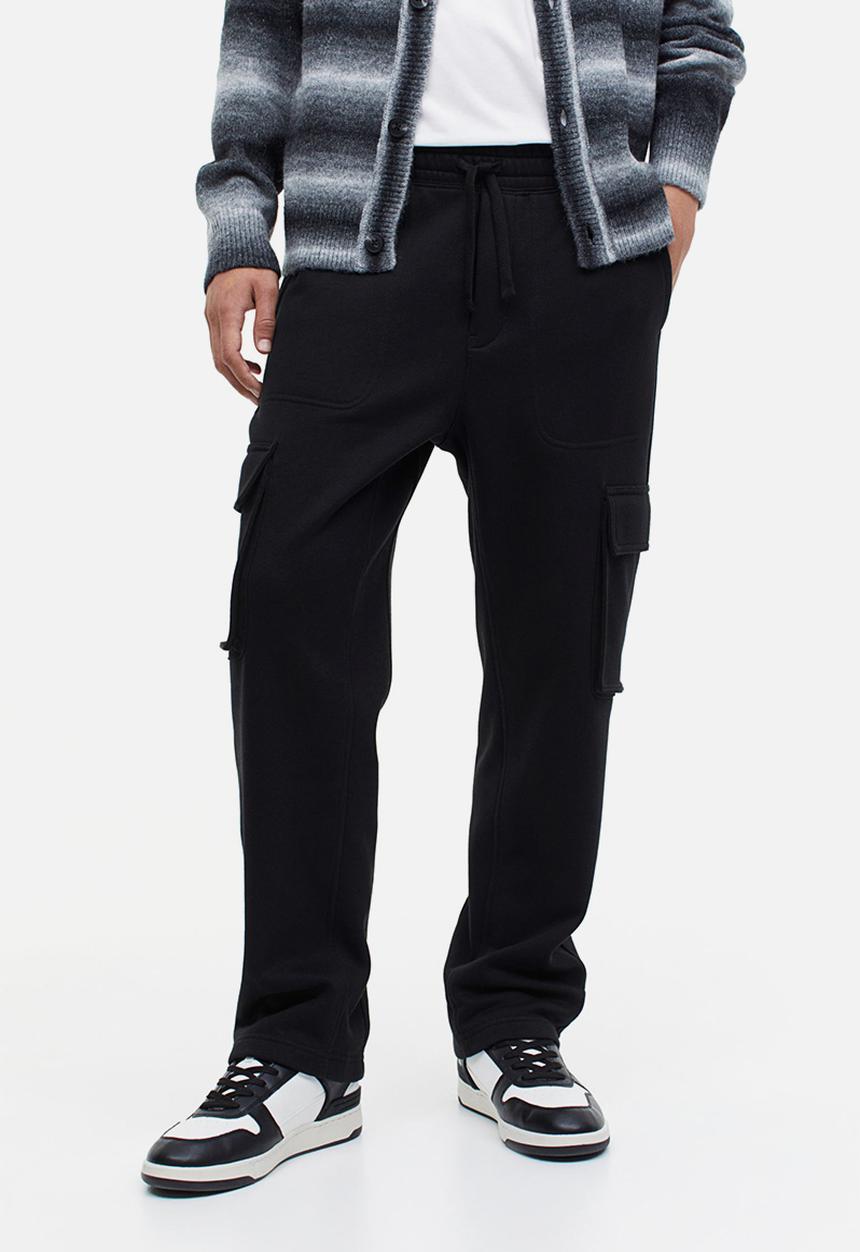 H&M - Relaxed fit cargo joggers - black