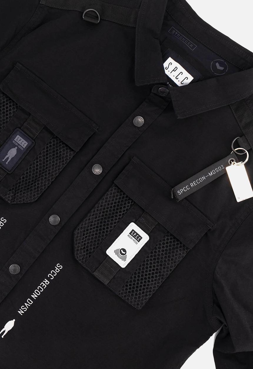 S.P.C.C - Recon nocturne fashion regular fit woven shirts - black