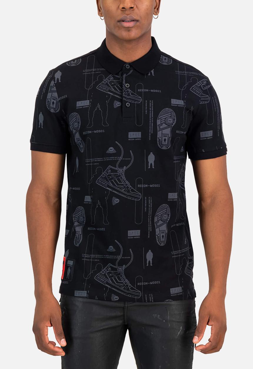 S.P.C.C - Recon Pulse Fashion Slimline Fit Polos - Black