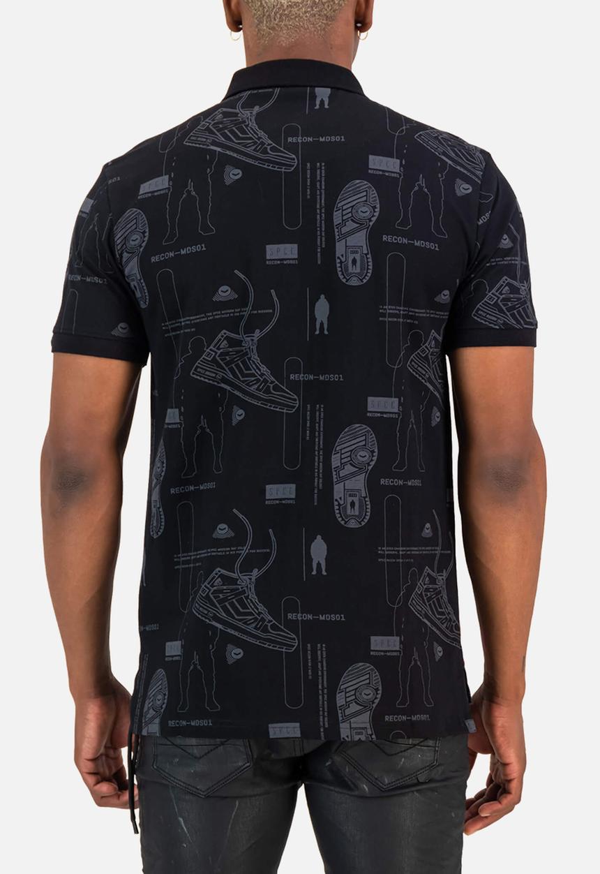 S.P.C.C - Recon Pulse Fashion Slimline Fit Polos - Black