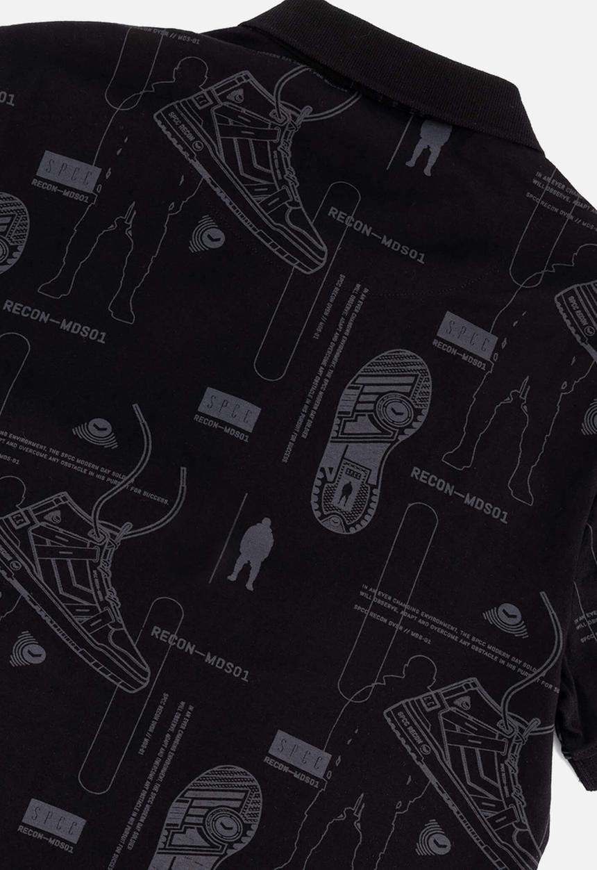 S.P.C.C - Recon Pulse Fashion Slimline Fit Polos - Black