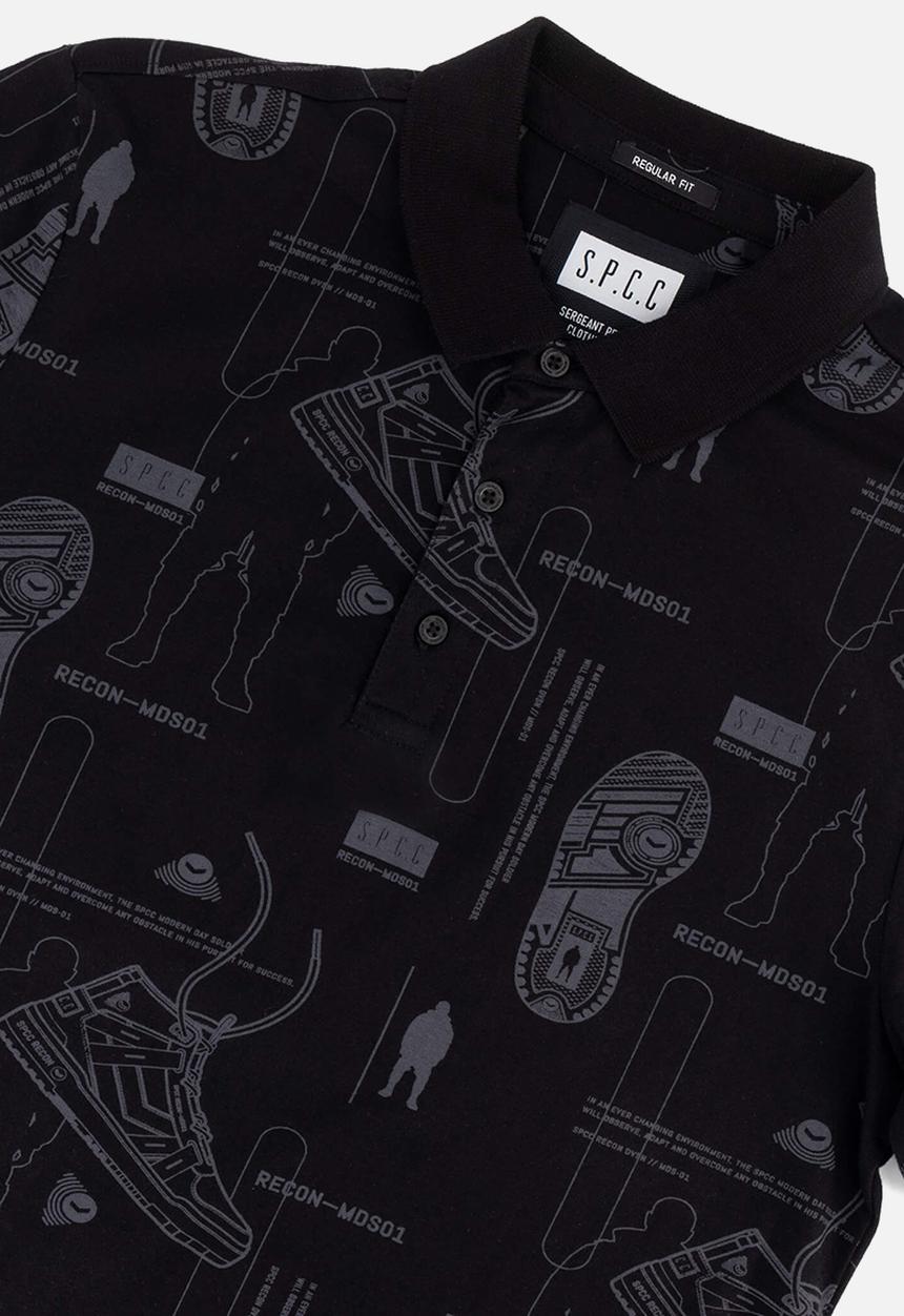 S.P.C.C - Recon Pulse Fashion Slimline Fit Polos - Black