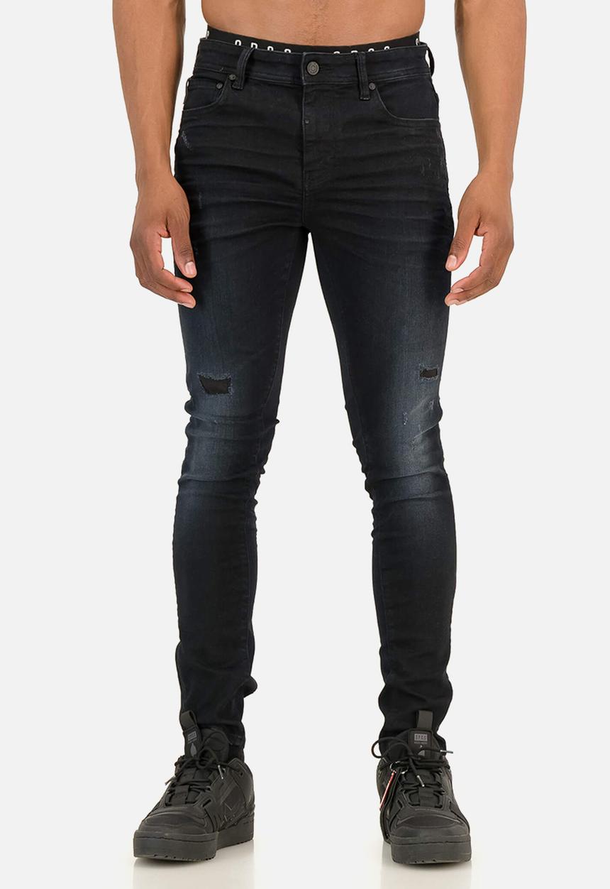 S.P.C.C - Demolition Fashion Trench Fit Jeans - Indigo