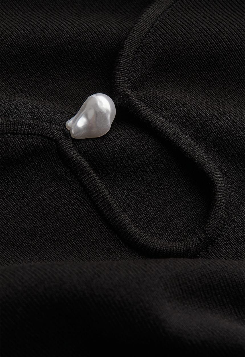 H&M - Bead-detail top - black