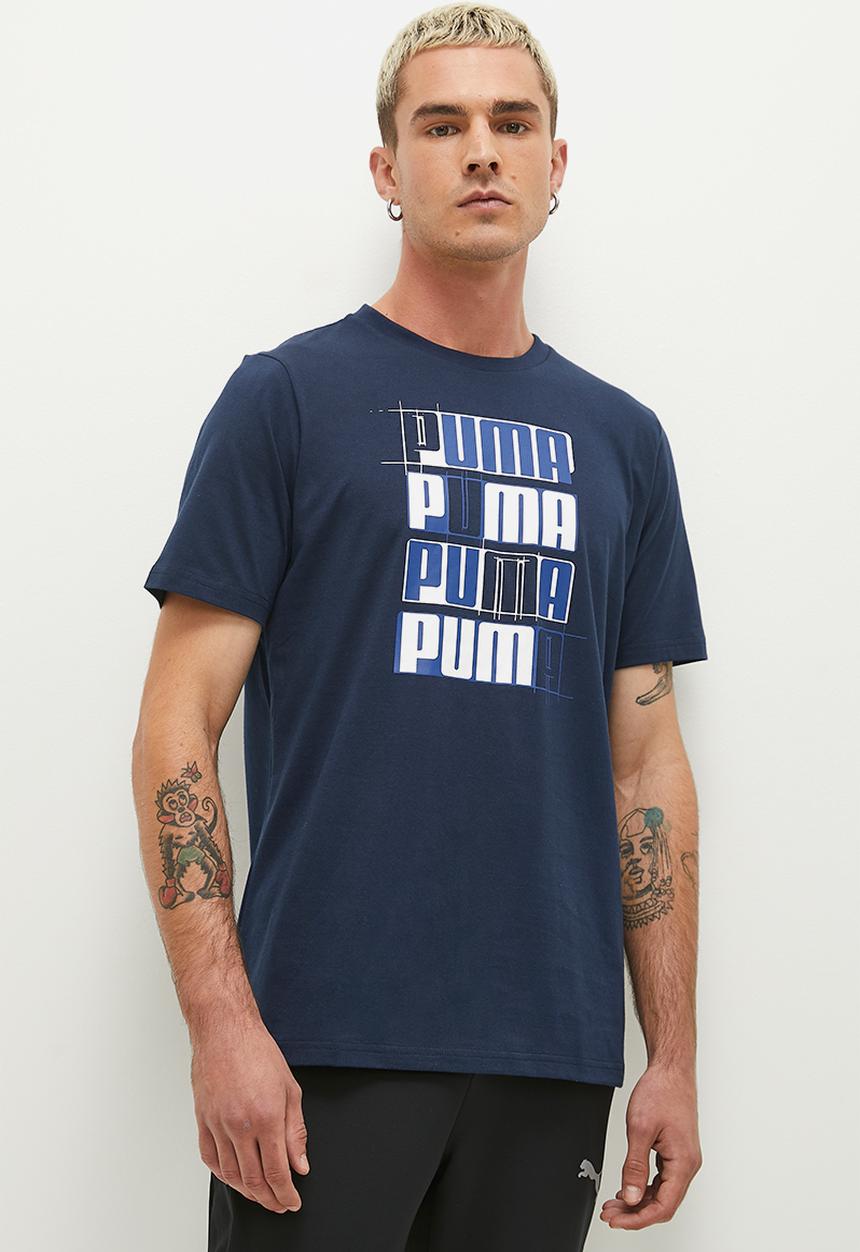 PUMA - ESS+ LOGO LAB Tee  -Club Navy