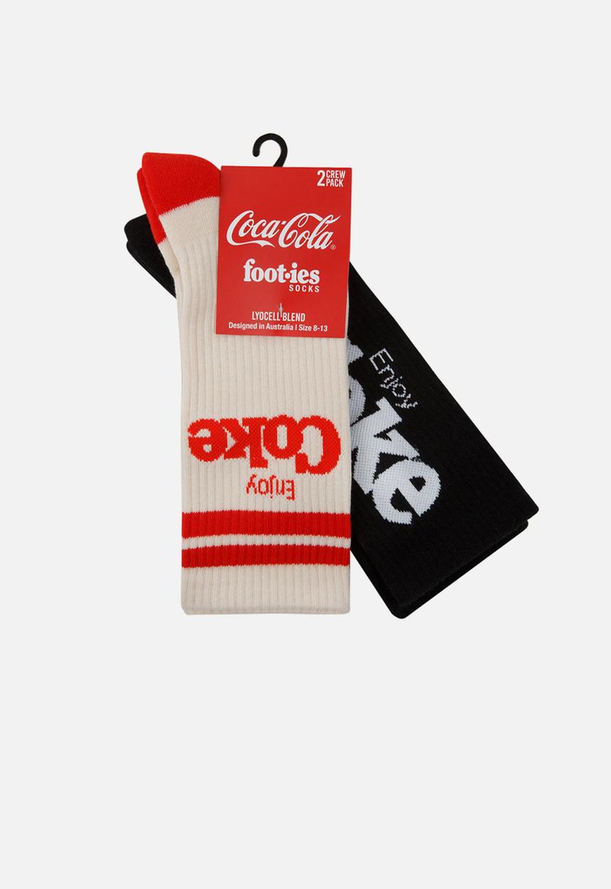 Foot-ies - Coke Logo Sneaker 2 Pack - Cream & black