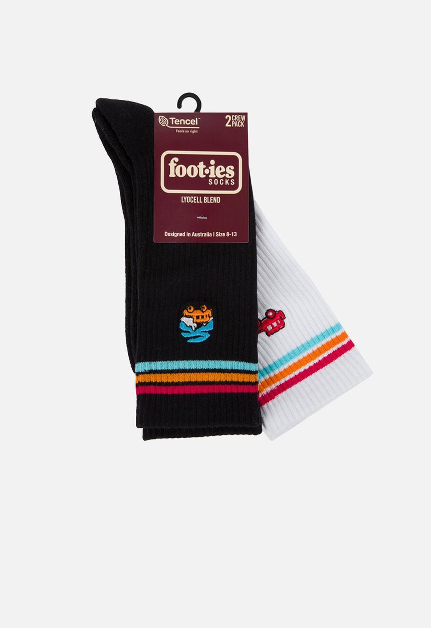 Foot-ies - Off Roading Sneaker Sock 2 Pack - White & Black