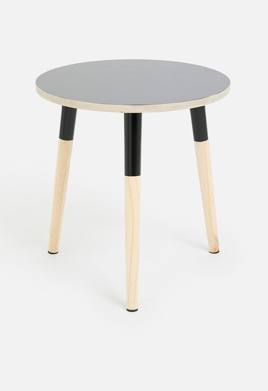 Native Decor - Birch round side table - Black