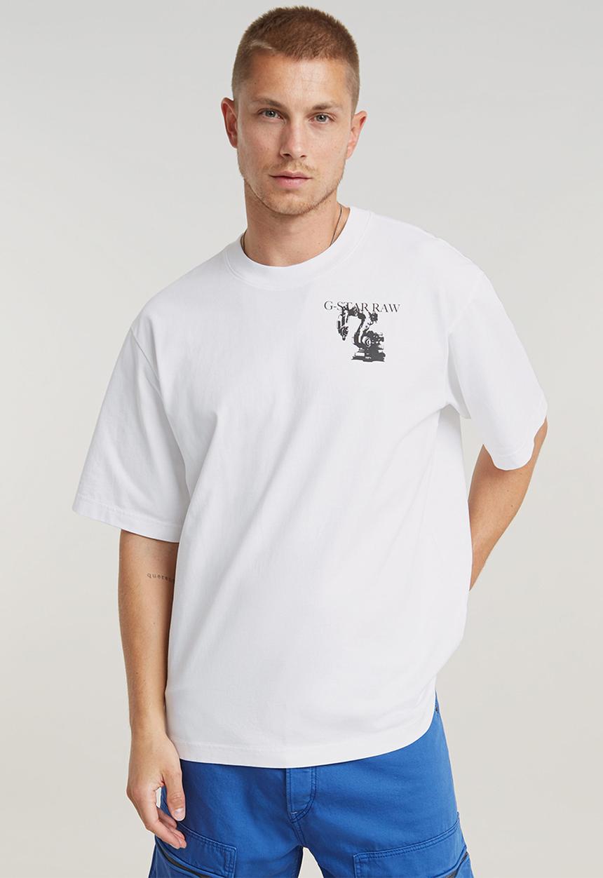 G-STAR - Industry back gr boxy r tSigne jersey o - white