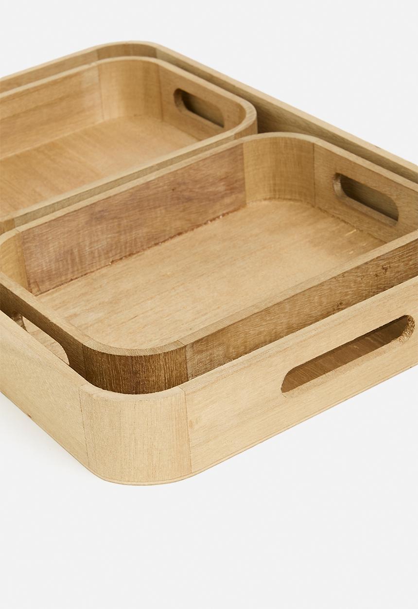 H&S - Niko nesting tray set of 3 - brown