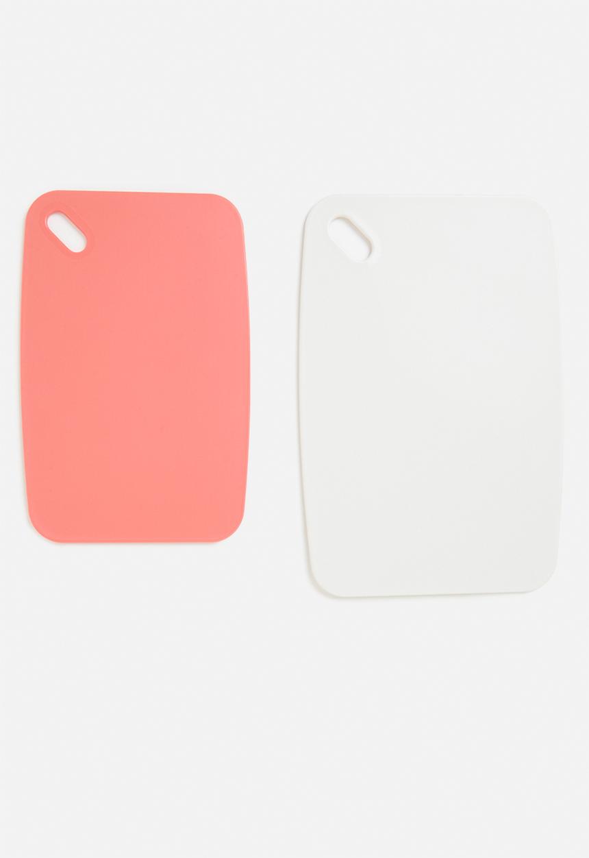 Excellent Houseware - Rumi cutting board set of 2 - coral & white