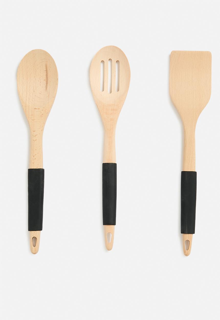 Excellent Houseware - Natura serving spoon set of 3 - natural